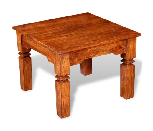 Mesa de centro de madera maciza 60x60x45 cm