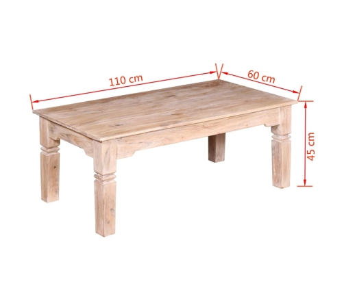 Mesa de centro de madera de acacia 110x60x45 cm