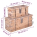 Set de baúl de almacenamiento de madera de acacia 2 unidades