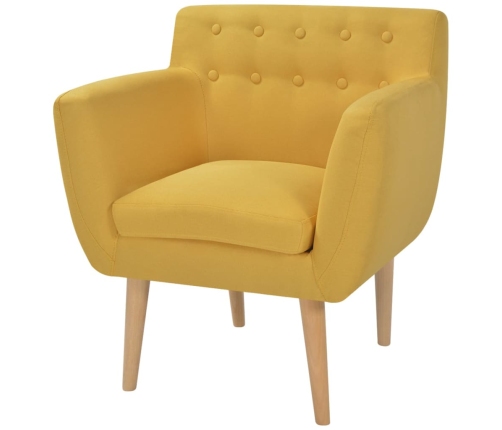 Sillón de tela amarillo