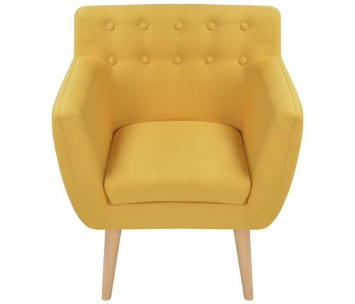 Sillón de tela amarillo