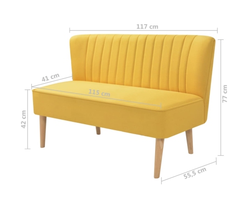 vidaXL Sofá de tela amarillo 117x55,5x77 cm