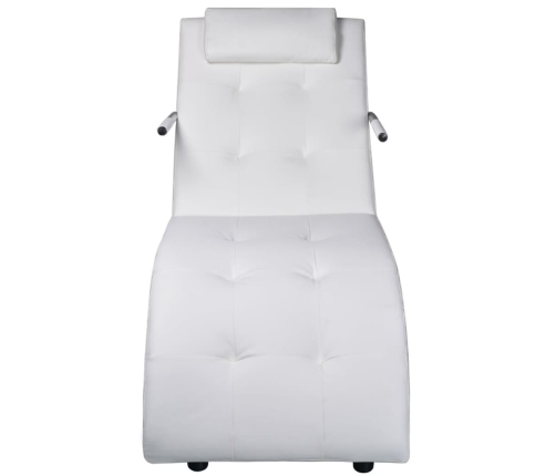 Diván con almohada de cuero sintético blanco