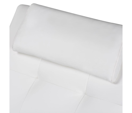 Diván con almohada de cuero sintético blanco