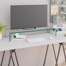 Soporte para TV/Elevador monitor cristal claro 80x30x13 cm
