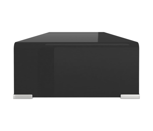 Soporte para TV/Elevador monitor cristal negro 80x30x13 cm