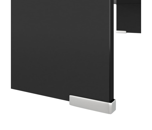 Soporte para TV/Elevador monitor cristal negro 80x30x13 cm