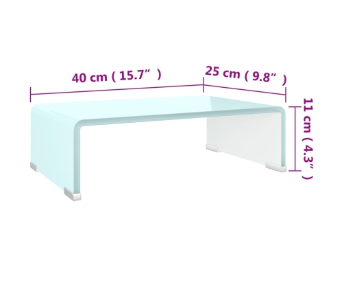 Mueble TV/Elevador de monitor cristal verde 40x25x11 cm