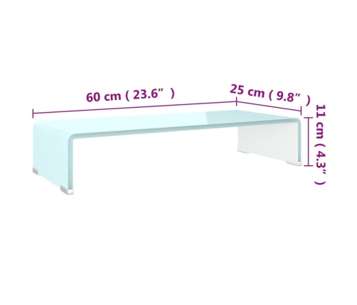 Mueble TV/Elevador de monitor cristal verde 60x25x11 cm