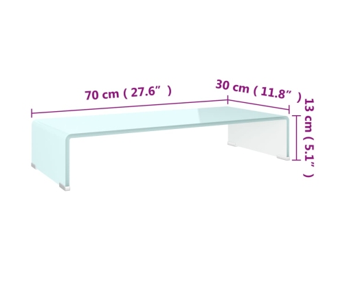 Mueble TV/Elevador de monitor cristal verde 70x30x13 cm