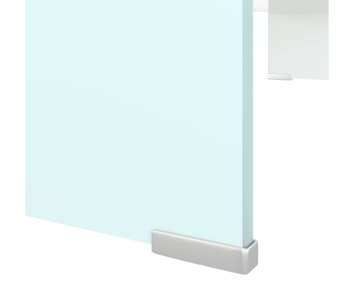 vidaXL Mueble TV/Elevador de monitor cristal verde 80x30x13 cm