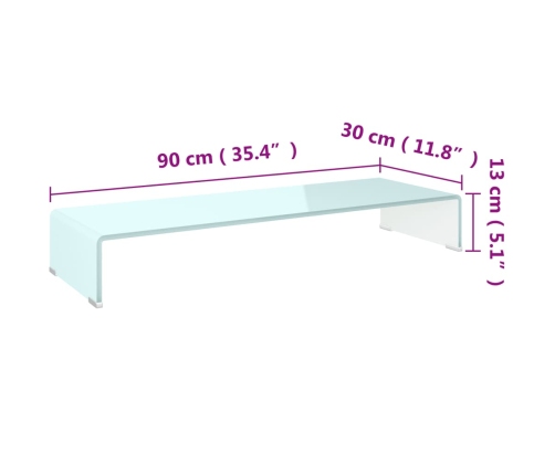 Mueble TV/Elevador de monitor cristal verde 90x30x13 cm