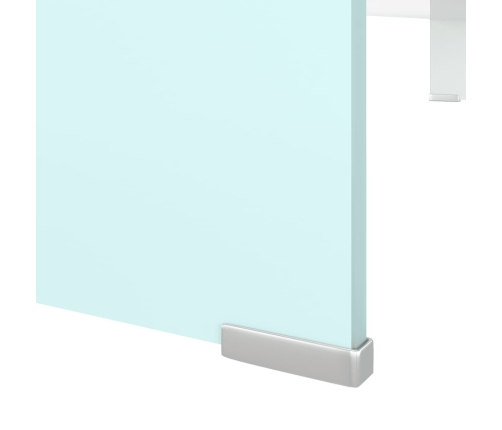 vidaXL Mueble TV/Elevador de monitor cristal verde 100x30x13 cm