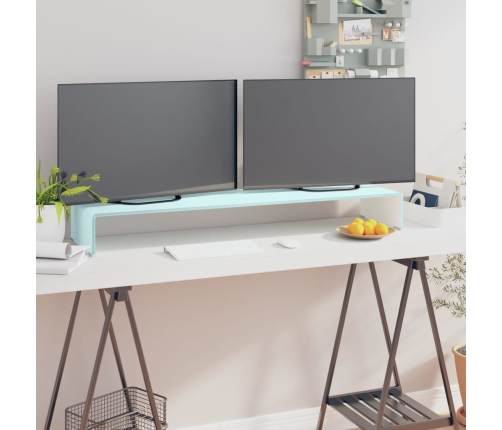 Mueble TV/Elevador de monitor cristal verde 110x30x13 cm