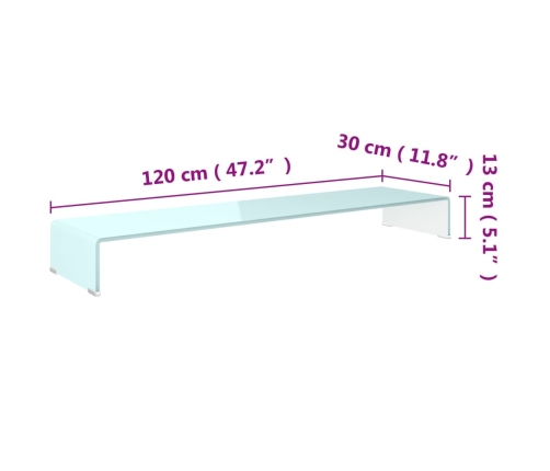 Mueble TV/Elevador de monitor cristal verde 120x30x13 cm