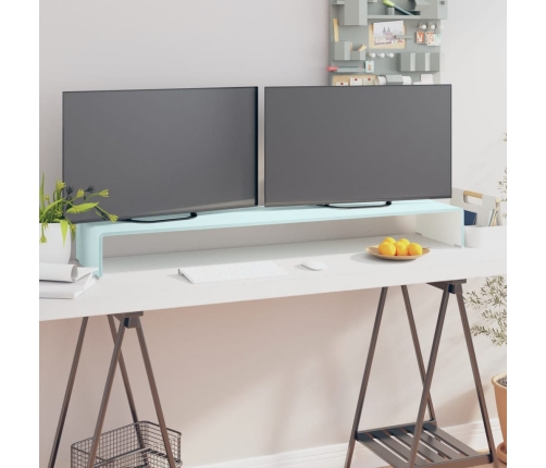 Mueble TV/Elevador de monitor cristal verde 120x30x13 cm