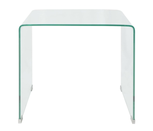 Mesa de centro vidrio templado 49,5x50x45 cm claro