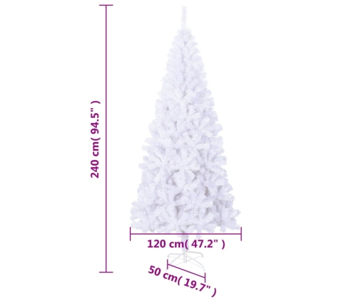 Árbol de Navidad artificial L 240 cm blanco