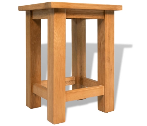 Mesa auxiliar de madera maciza de roble 27x24x37 cm