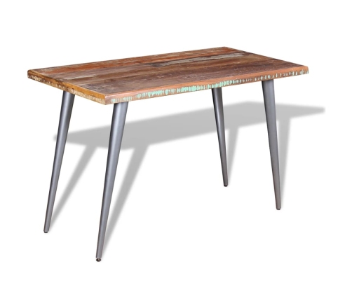 vidaXL Mesa de comedor de madera maciza reciclada 120x60x76 cm