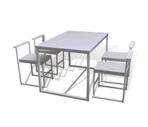 Conjunto de mesa de comedor y sillas 5 piezas blanco