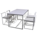 Conjunto de mesa de comedor y sillas 5 piezas blanco