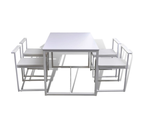 Conjunto de mesa de comedor y sillas 5 piezas blanco