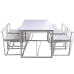 Conjunto de mesa de comedor y sillas 5 piezas blanco