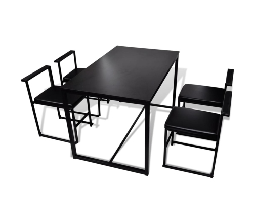 Conjunto de mesa de comedor y sillas 5 piezas negro