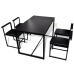 Conjunto de mesa de comedor y sillas 5 piezas negro