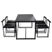 Conjunto de mesa de comedor y sillas 5 piezas negro