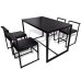 Conjunto de mesa de comedor y sillas 5 piezas negro