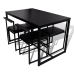 Conjunto de mesa de comedor y sillas 5 piezas negro