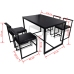 Conjunto de mesa de comedor y sillas 5 piezas negro