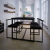 Conjunto de mesa de comedor y sillas 5 piezas negro