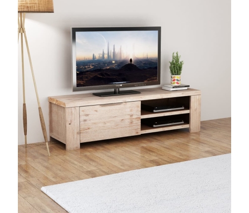 Mueble para TV madera maciza de acacia cepillada 140x38x40 cm