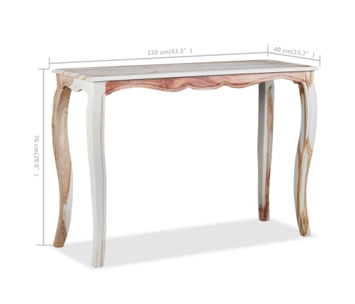 Mesa consola de madera maciza de sheesham 110x40x76 cm