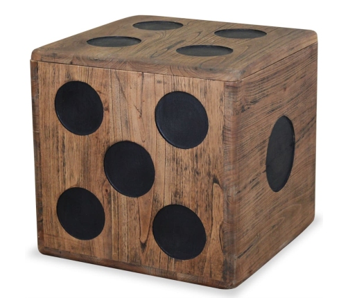 Caja de almacenamiento diseño de dado madera Mindi 40x40x40 cm