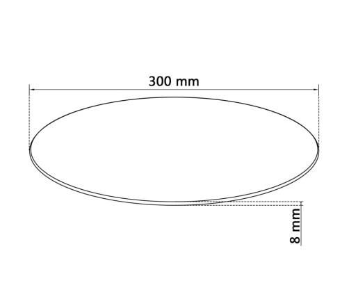 Tablero de  mesa de cristal templado redondo 300 mm