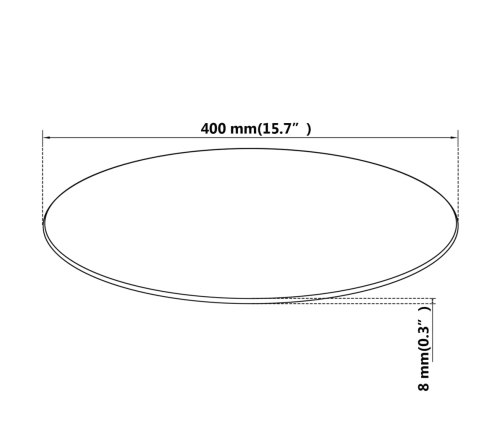 Tablero de mesa de cristal templado redondo 400 mm
