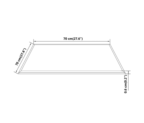 Tablero mesa de cristal templado cuadrado 700x700 mm