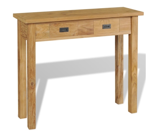 Mesa consola madera de teca maciza 90x30x80 cm