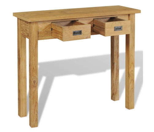 Mesa consola madera de teca maciza 90x30x80 cm