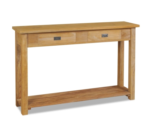 Mesa consola de madera de teca maciza 120x30x80 cm