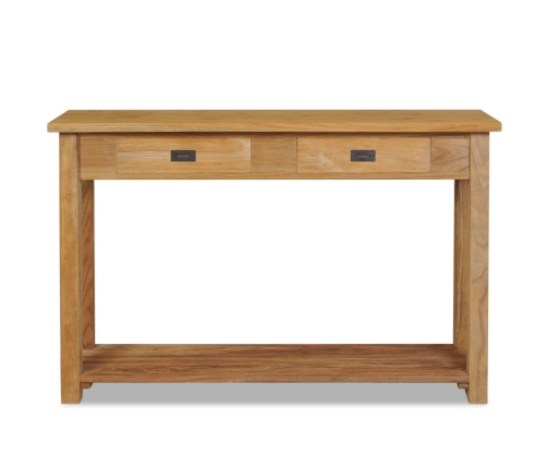 vidaXL Mesa consola de madera de teca maciza 120x30x80 cm