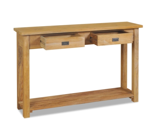 Mesa consola de madera de teca maciza 120x30x80 cm