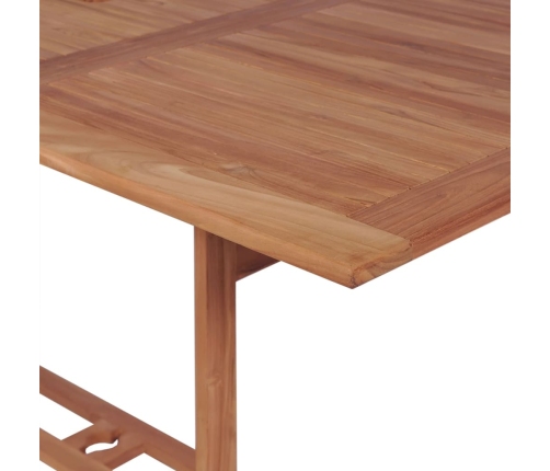 Mesa de jardín de madera de teca maciza 180x90x75 cm