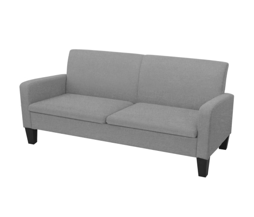 vidaXL Sofá de 3 plazas gris claro 180x65x76 cm