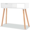 Mesa consola de madera maciza de pino blanca 80x30x72 cm