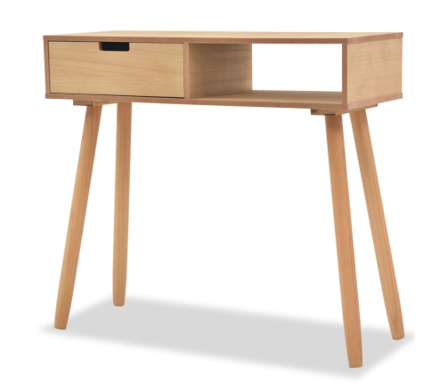 Mesa consola de madera maciza de pino 80x30x72 cm marrón